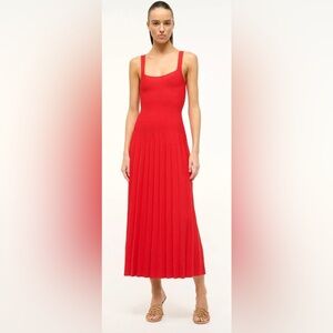 STAUD Ellison ❤️ Red Midi Dress size Small
